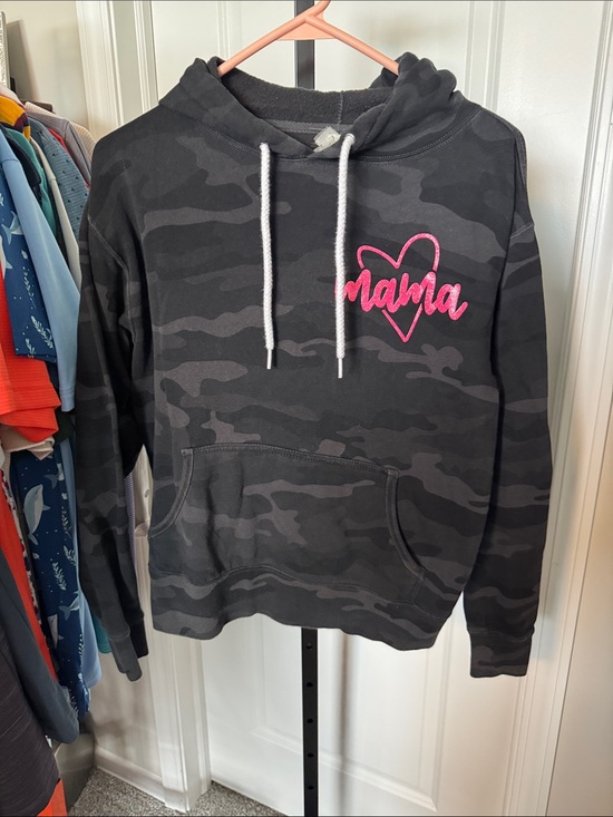 Tops - Black Camo "Mama" Hoodie with Pink Script